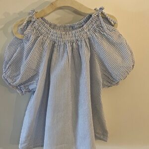 Zara Kids Blue and White Striped Blouse